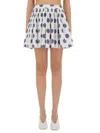 Moschino Couture Ballpoint Pen Polka Dots Pleated Skirt