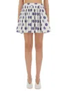 Moschino Couture Ballpoint Pen Polka Dots Pleated Skirt In Pink