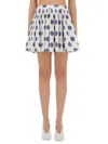 Moschino Couture Ballpoint Pen Polka Dots Pleated Skirt In White