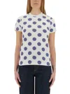 Moschino Organic Jersey T-shirt Biro Polka Dots In White