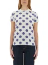 Moschino Organic Jersey T-shirt Biro Polka Dots In White