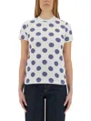 Moschino Organic Jersey T-shirt Biro Polka Dots In White