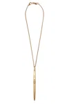 Moschino Feather-pendant Necklace In Yellow