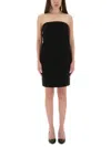 Moschino Strapless Dress With Bow Detail And Side Pockets In Black