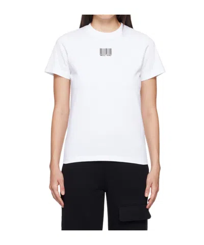 Moschino Bar Code Pattern T-shirt In White
