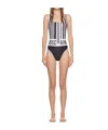 Moschino Bar Code Printed Swimsuit In Nude