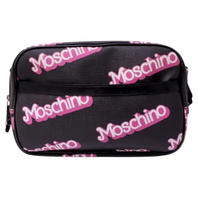 Pre-owned Moschino Barbie Logo Crossbody Bag In Black