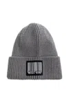 Moschino Barcode-patch Beanie Hat In Gray