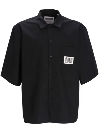 Moschino Barcode Poplin Shirt In Black