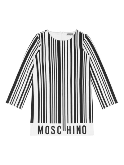 Moschino Kids' Barcode Print Dress In Black