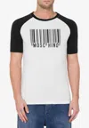 Moschino Barcode-print Cotton-blend T-shirt In White