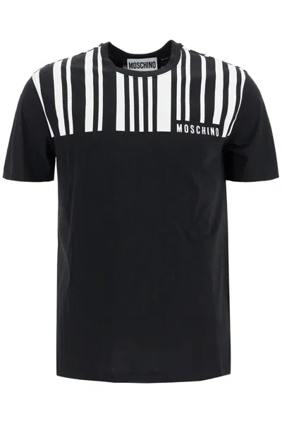 Moschino Barcode-print Cotton T-shirt In Black