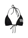 Moschino Barcode-print Triangle Bikini Top In Black