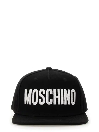 Moschino Baseball Hat With Logo In Black