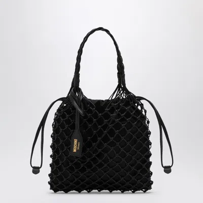 MOSCHINO MOSCHINO BASKET NET BLACK NAPPA BAG