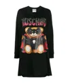 Moschino Bat Teddy Bear Print Dress In Black