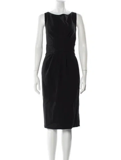 Pre-owned Moschino Bateau Neckline Knee-length Dress In Black