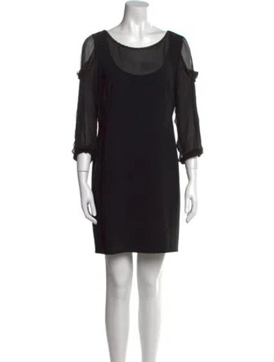 Pre-owned Moschino Bateau Neckline Mini Dress In Black