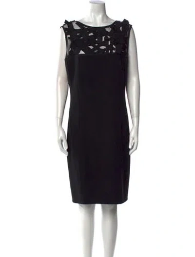 Pre-owned Moschino Bateau Neckline Mini Dress In Black