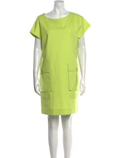 Pre-owned Moschino Bateau Neckline Mini Dress In Green