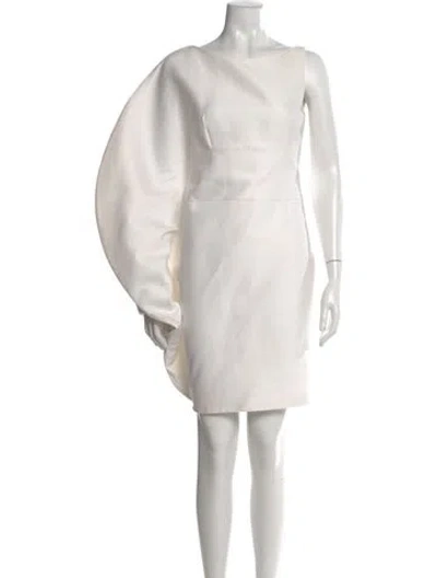 Pre-owned Moschino Bateau Neckline Mini Dress In White
