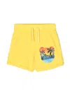 Moschino Beach-print Track Shorts In Yellow