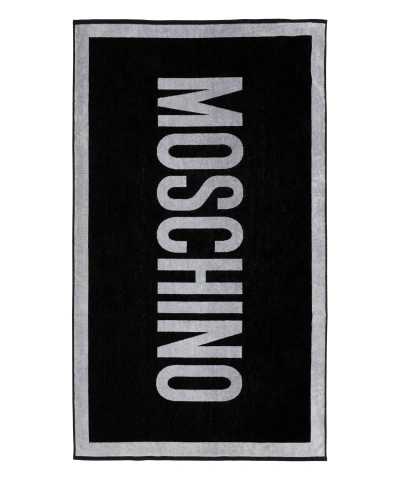 Moschino Beach Towel In Black