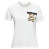 Moschino Beaded Embroidery Bear Short Sleeve Tshirt In White