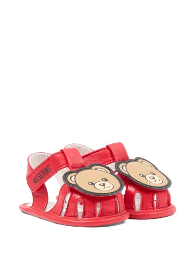 Moschino Babies' Bear-applique Sandals In Red