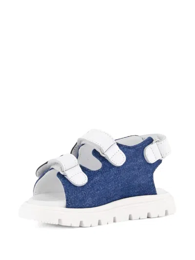 Moschino Kids' Bear-appliqué Strap Sandals In Blue