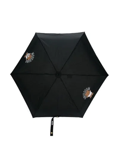 Moschino Bear Back And Front Supermini Umbrella In Black