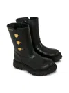 Moschino Bear-button Chunky-sole Boots In Black