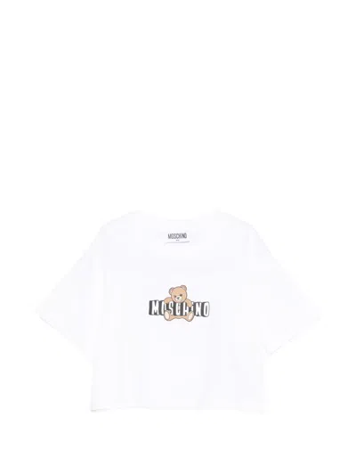 Moschino Kids' Bear-detail T-shirt In White
