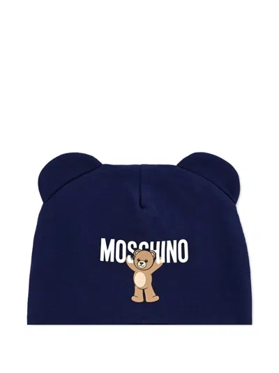 Moschino Babies' Bear-ear Beanie In Blue