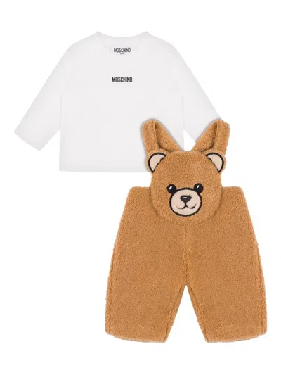 Moschino Babies' Bear Face-appliqué Set In Multi