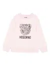 Moschino Bear-face Crew-neck Sweatshirt In Pink
