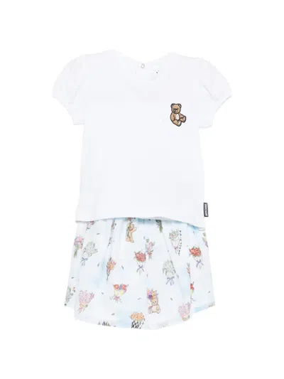 Moschino Bear Floral Babywear In Multi