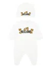 Moschino Bear-graphic Babygrow Set In 白色