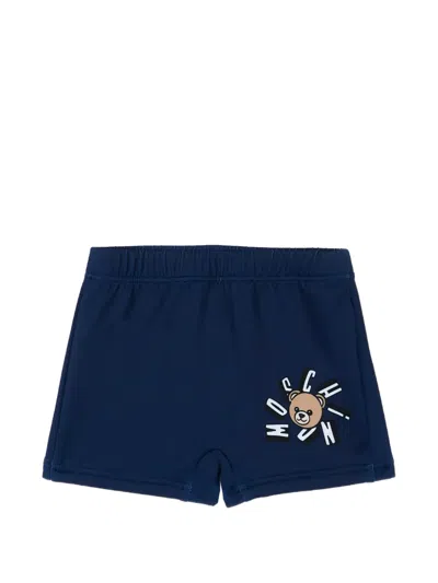 Moschino Babies' Bear Graphic Boxer In Blue