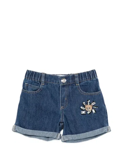 Moschino Babies' Bear Graphic Shorts In Blue
