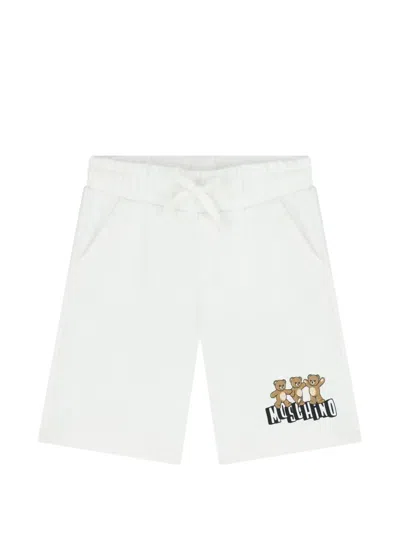 Moschino Kids' Bear-graphic Shorts In White