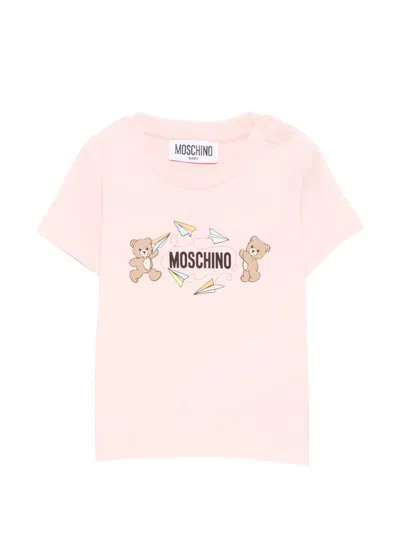 Moschino Babies' Bear Graphic T-shirt In Pink
