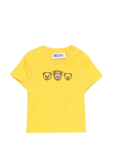 Moschino Babies' Bear Graphic T-shirt In Yellow