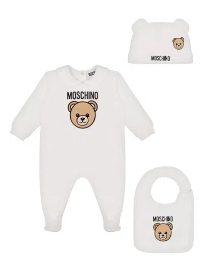 Moschino Bear-logo Babygrow Gift Set In White