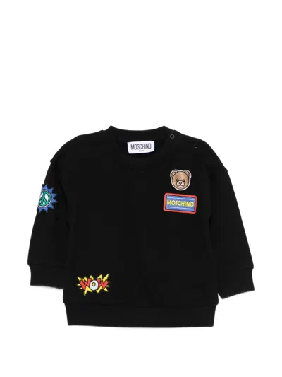 Moschino Babies' Bear Logo Sweatshirt In Black