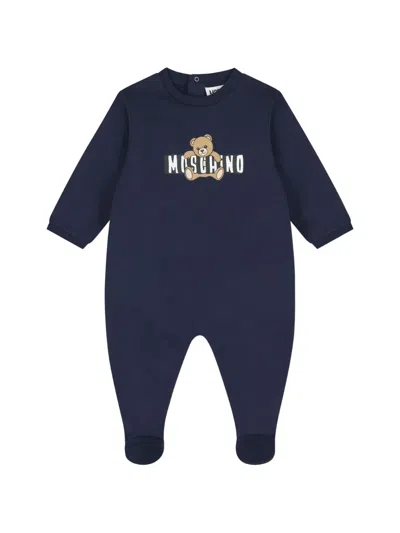 Moschino Bear Motif Babywear In Blue