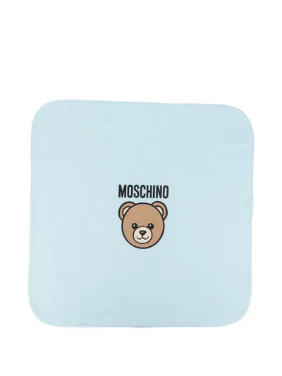 Moschino Bear-motif Blanket In Blue