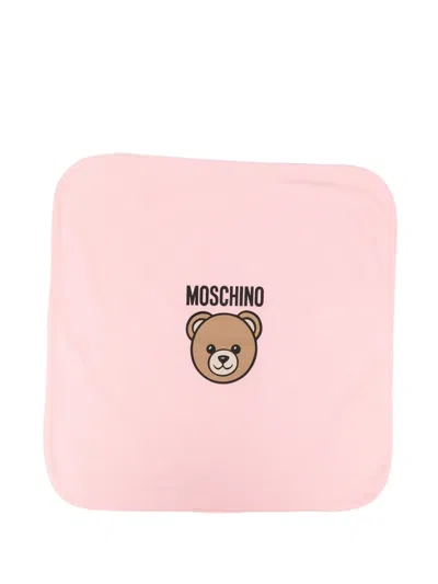 Moschino Bear-motif Blanket In Pink