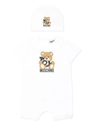 Moschino Babies' Bear-motif Body In White