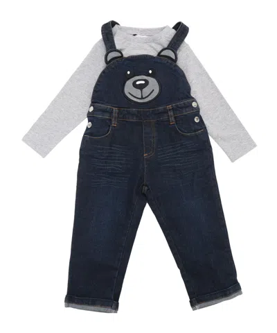 Moschino Kids' Bear-motif Dungarees In Black